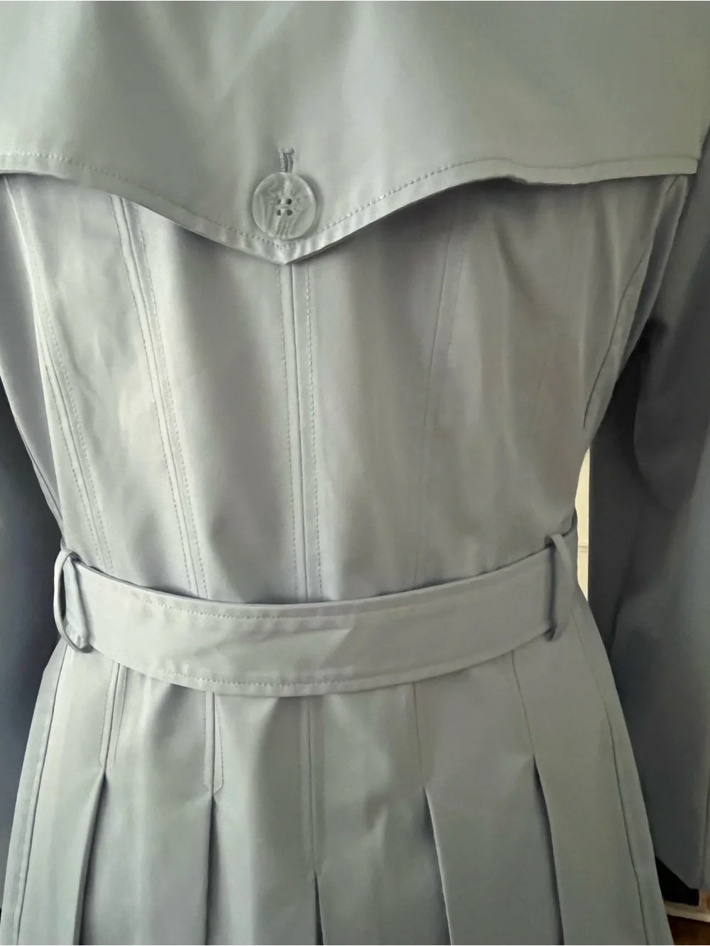 Kate Spade New York Pleated Back Trench Coat | Powder Blue | XL